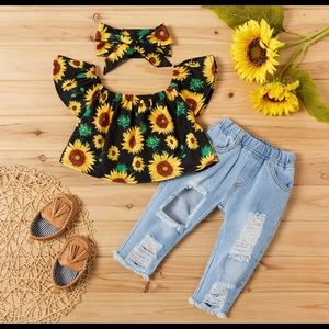 3pc sunflower outfit